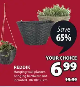 JYSK REDDIK Hanging wall planter, hanging hardware not included offer