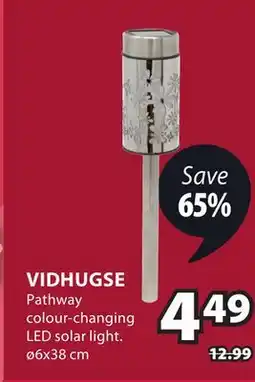 JYSK Vidhugse Pathway colour-changing LED solar light offer