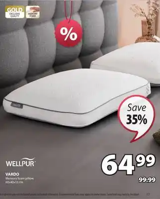 JYSK VARDO Memory foam pillow offer