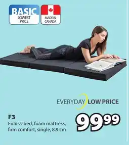 JYSK F3 Fold-a-bed, foam mattress, firm comfort, single offer