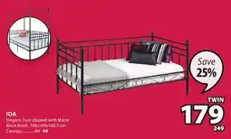 JYSK IDA Elegant Twin daybed with Matte Black finish offer