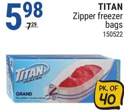Rossy TITAN Zipper freezer bags offer