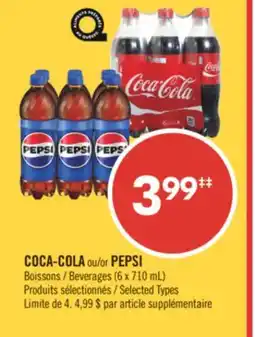 Pharmaprix COCA-COLA or PEPSI Beverages offer