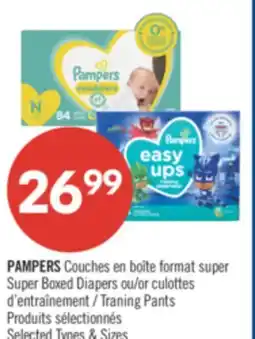 Pharmaprix PAMPERS Super Boxed Diapers or Traning Pants offer