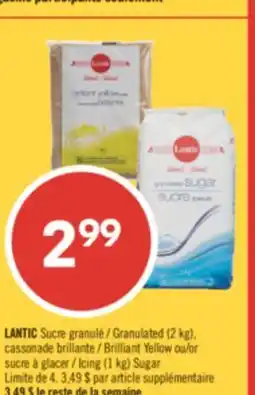 Pharmaprix LANTIC Granulated (2 kg), Brilliant Yellow Icing (1 kg) Sugar offer
