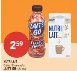 Pharmaprix NUTRILAIT Cream or LAIT'S GO offer