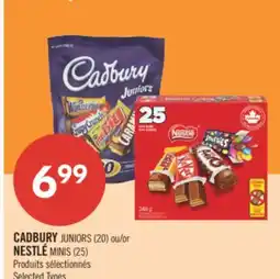 Pharmaprix CADBURY JUNIORS (20) or NESTLÉ MINIS (25) offer
