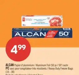 Pharmaprix ALCAN Aluminum Foil (50') or PC Heavy-Duty Freezer Bags (10 - 38) offer
