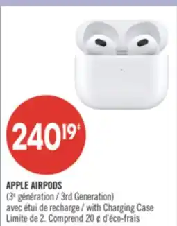 Pharmaprix APPLE AIRPODS ( 3rd Generation) with Charging Case offer