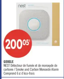 Pharmaprix GOOGLE NEST Smoke and Carbon Monoxide Alarm offer