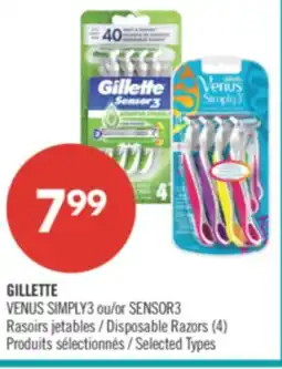Pharmaprix GILLETTE VENUS SIMPLY3 or SENSOR3 Disposable Razors offer