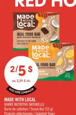 Pharmaprix MADE WITH LOCAL BARRE NUTRITIVE NATURELLE Snack Bar offer