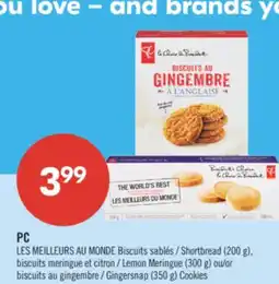 Pharmaprix PC Shortbread (200 g), Lemon Meringue (300 g) or Gingersnap (350 g) Cookies offer