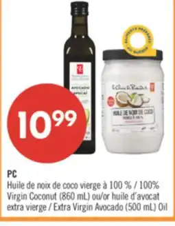 Pharmaprix PC 100% Virgin Coconut (860 mL) or Extra Virgin Avocado (500 mL) Oil offer
