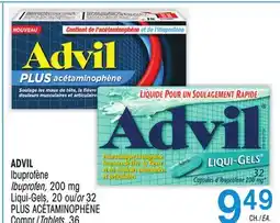 Uniprix ADVIL Ibuprofène/ Ibuprofen, 200 mg Liqui-Gels, PLUS ACÉTAMINOPHÈNE offer