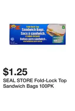 Dollarama SEAL STORE Fold-Lock Top Sandwich Bags 100PK offer