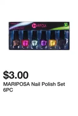 Dollarama MARIPOSA Nail Polish Set 6PC offer