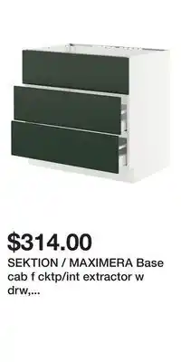 IKEA SEKTION / MAXIMERA Base cab f cktp/int extractor w drw, white/Havstorp deep green offer