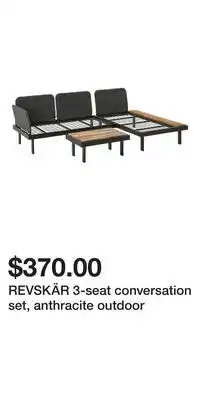 IKEA REVSKÄR 3-seat conversation set, anthracite outdoor offer