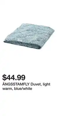 IKEA ÄNGSSTAMFLY Duvet, light warm, blue/white offer