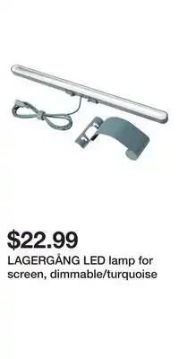 IKEA LAGERGÅNG LED lamp for screen, dimmable/turquoise offer