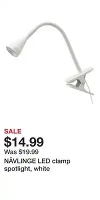 IKEA NÄVLINGE LED clamp spotlight, white offer