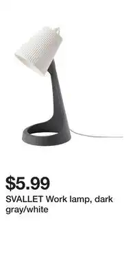 IKEA SVALLET Work lamp, dark gray/white offer