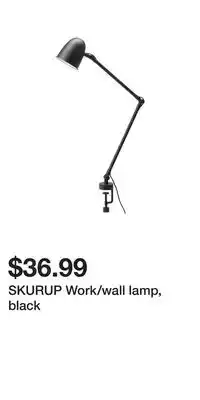 IKEA SKURUP Work/wall lamp, black offer