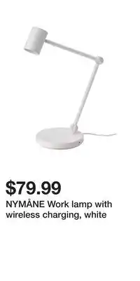IKEA NYMÅNE Work lamp with wireless charging, white offer