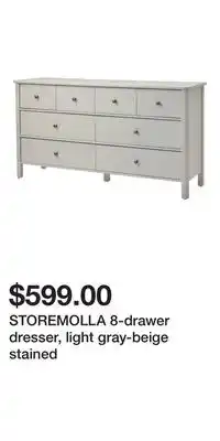 IKEA STOREMOLLA 8-drawer dresser, light gray-beige stained offer