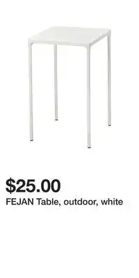 IKEA FEJAN Table, outdoor, white offer