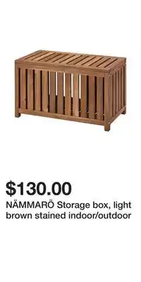 IKEA NÄMMARÖ Storage box, light brown stained indoor/outdoor offer