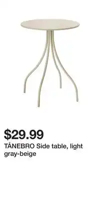 IKEA TÅNEBRO Side table, light gray-beige offer