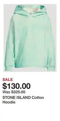 Holt Renfrew STONE ISLAND Cotton Hoodie offer