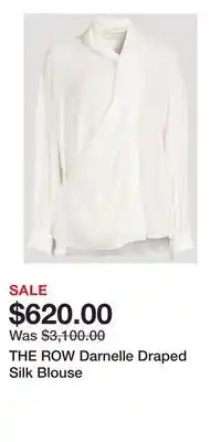 Holt Renfrew THE ROW Darnelle Draped Silk Blouse offer