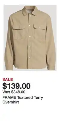 Holt Renfrew FRAME Textured Terry Overshirt offer