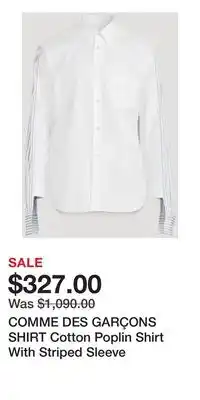 Holt Renfrew COMME DES GARÇONS SHIRT Cotton Poplin Shirt With Striped Sleeve offer