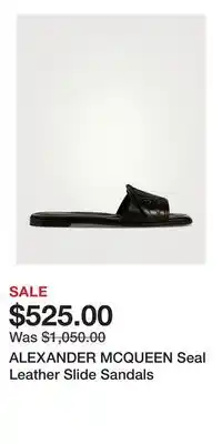 Holt Renfrew ALEXANDER MCQUEEN Seal Leather Slide Sandals offer