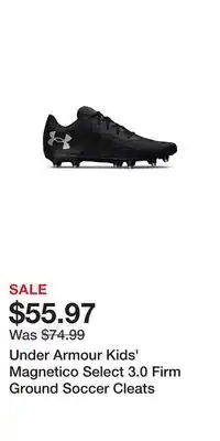 Sport Chek Under Armour Kids' Magnetico Select 3.0 Firm Ground Soccer Cleats offer