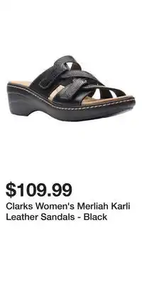 Mark's Clarks Women's Merliah Karli Leather Sandals - Black offer