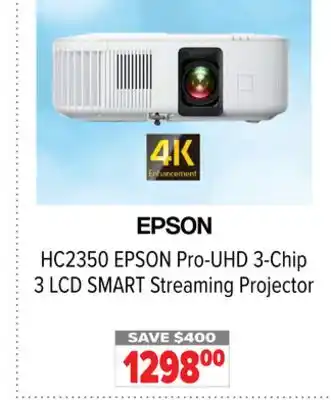 2001 Audio Video EPSON Pro-UHD 3-Chip 3 LCD SMART Streaming Projector offer