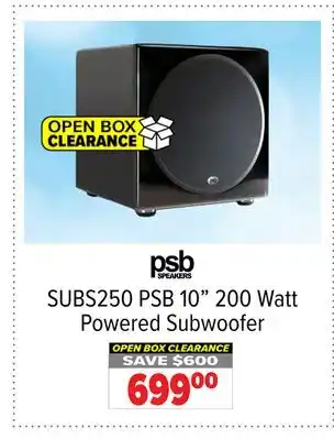 2001 Audio Video PSB 10 200 Watt Powered Subwoofer offer