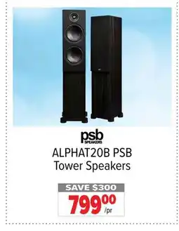 2001 Audio Video PSB Tower Speakers offer