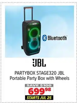 2001 Audio Video JBL Portable Party Box with Wheels offer
