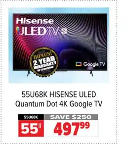 2001 Audio Video HISENSE ULED Quantum Dot 4K Google TV offer