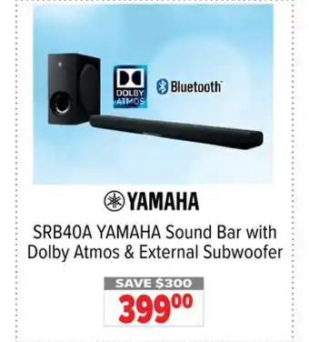 2001 Audio Video YAMAHA Sound Bar with Dolby Atmos & External Subwoofer offer
