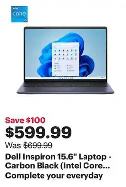 Best Buy Dell Inspiron 15.6 Laptop - Carbon Black (Intel Core i5-1235U/512GB SSD/16GB RAM/Windows 11 Home) offer
