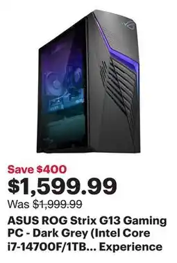 Best Buy ASUS ROG Strix G13 Gaming PC - Dark Grey (Intel Core i7-14700F/1TB SSD/32GB RAM/RTX 4060/Win11) - Only at Best Buy offer