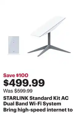 Best Buy STARLINK Standard Kit AC Dual Band Wi-Fi System offer