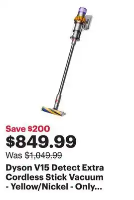 Best Buy Dyson V15 Detect Extra Cordless Stick Vacuum - Yellow/Nickel - Only At Best Buy offer